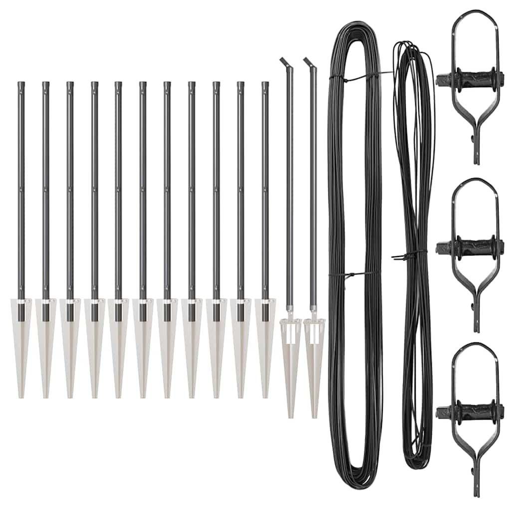 Set Hekpalen 13 pcs Grijs Ø32mm 100 cm Metaal