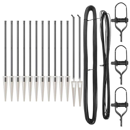 Set Hekpalen 13 pcs Grijs Ø32mm 100 cm Metaal