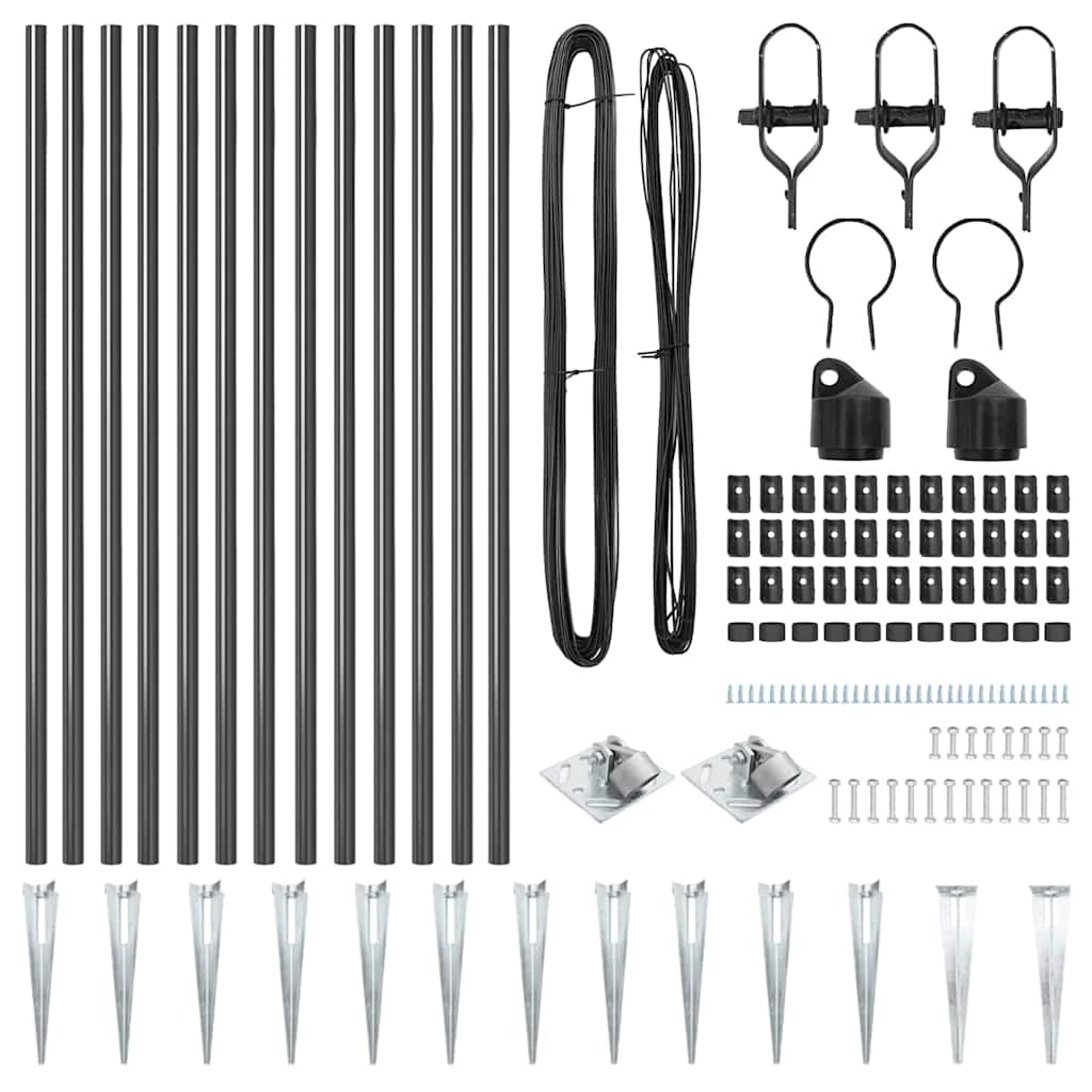 Set Hekpalen 13 pcs Grijs Ø32mm 100 cm Metaal