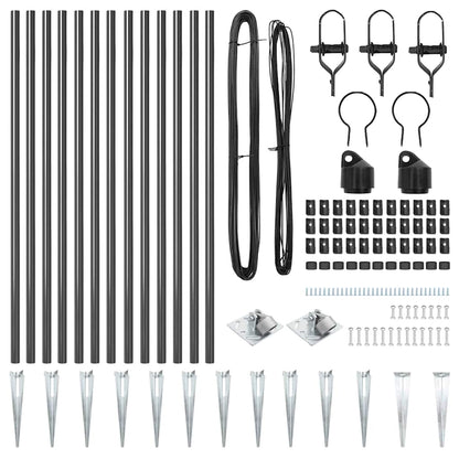 Set Hekpalen 13 pcs Grijs Ø32mm 100 cm Metaal
