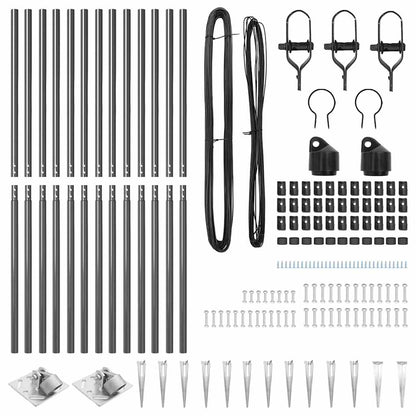 Afrasteringspaal 13 pcs Grijs Staal