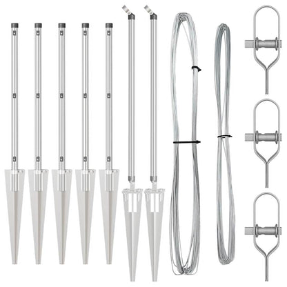 Afrasteringspaal 7 pcs Zilver Staal