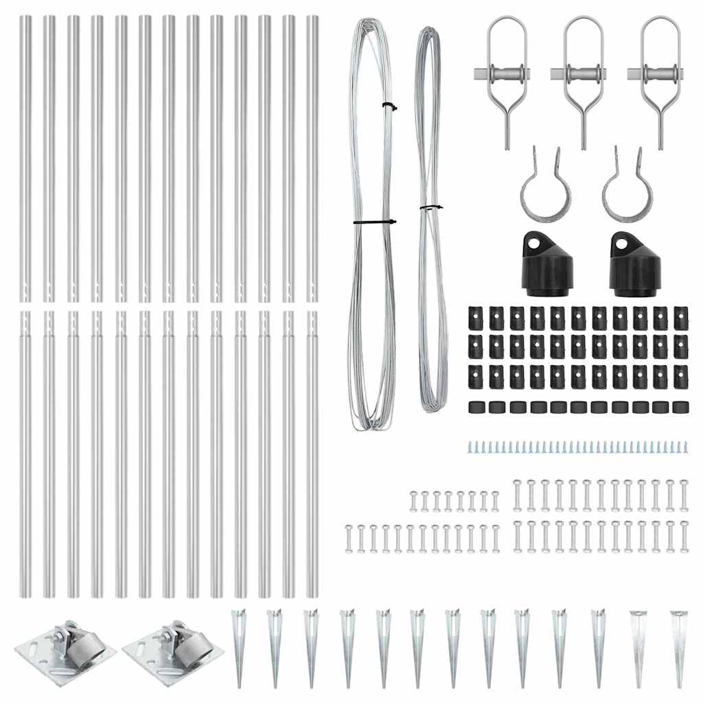 Afrasteringspaal 13 pcs Zilver Staal