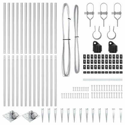 Afrasteringspaal 13 pcs Zilver Staal