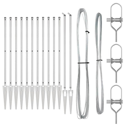 Afrasteringspaal 13 pcs Zilver Staal