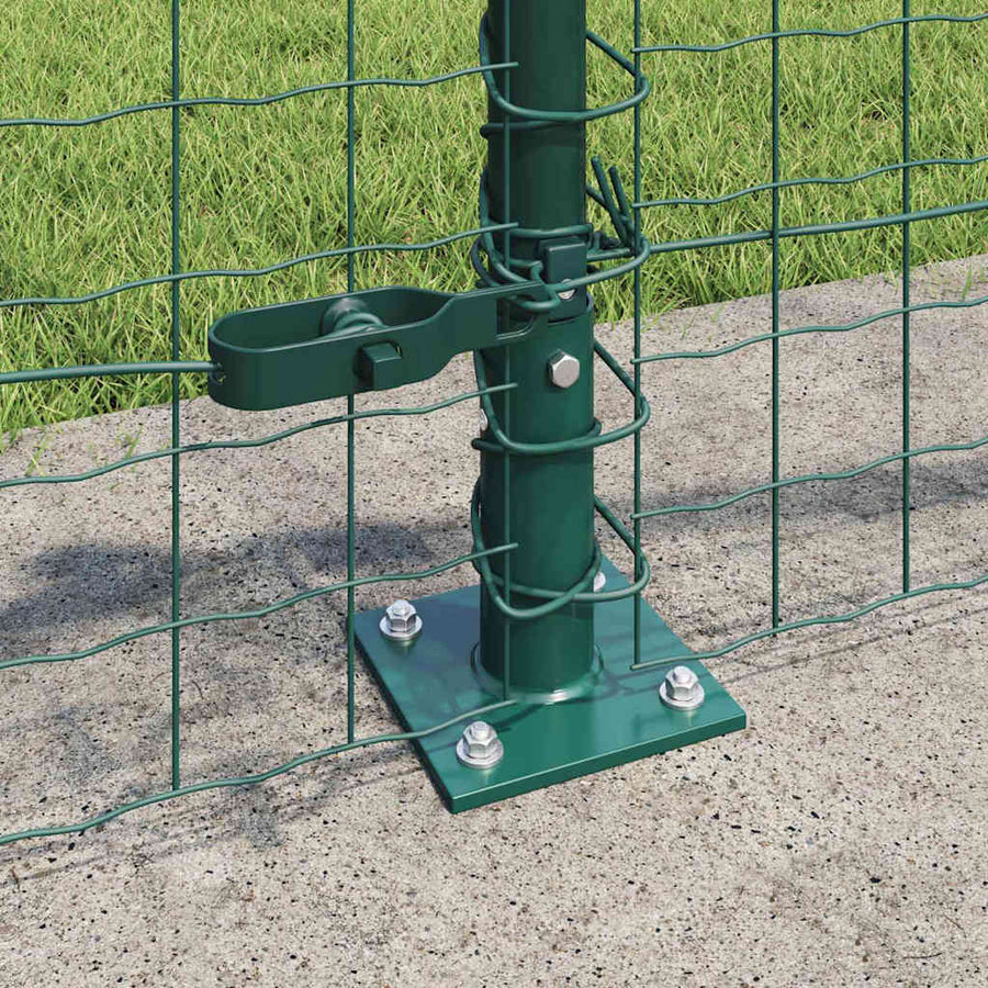 Afrasteringspaal 13 pcs Groen Staal