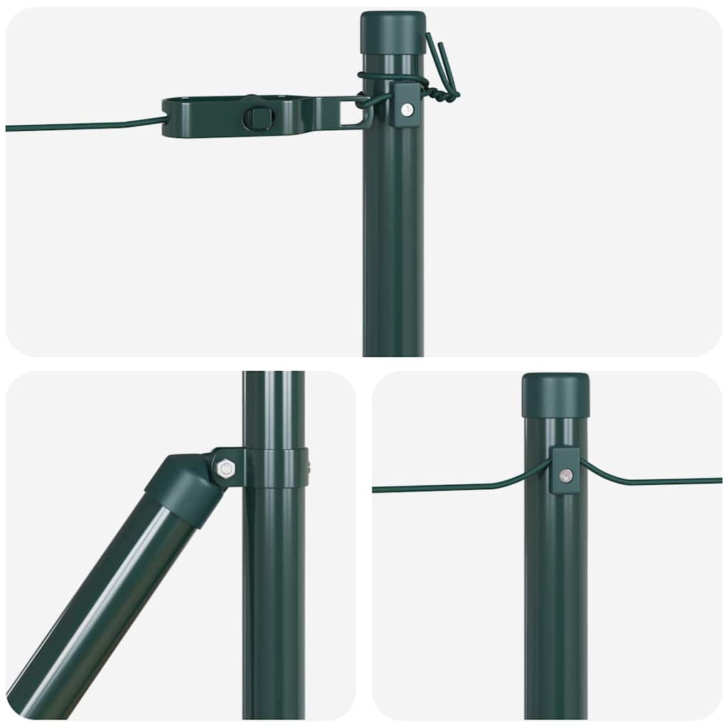 Hekpalen set met spike 13 pcs Groen Ø32mm 70 cm Metaal