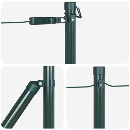 Hekpalen set met spike 13 pcs Groen Ø32mm 70 cm Metaal