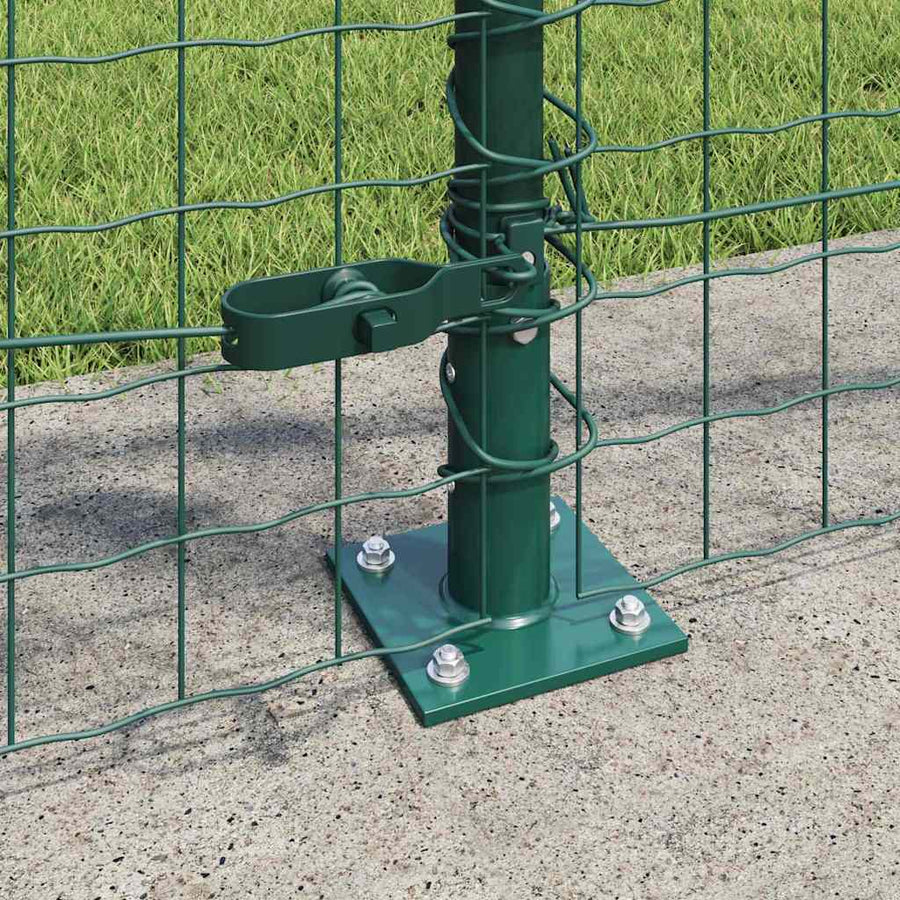 Afrasteringspaal 7 pcs Groen Staal