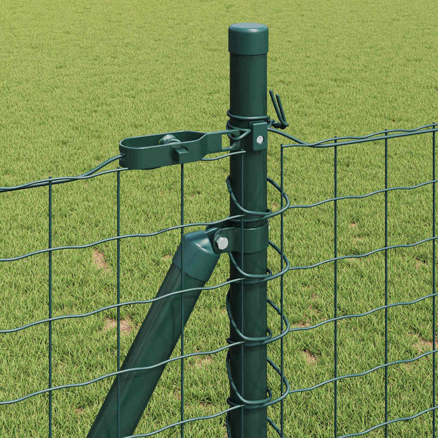 Afrasteringspaal 7 pcs Groen Staal