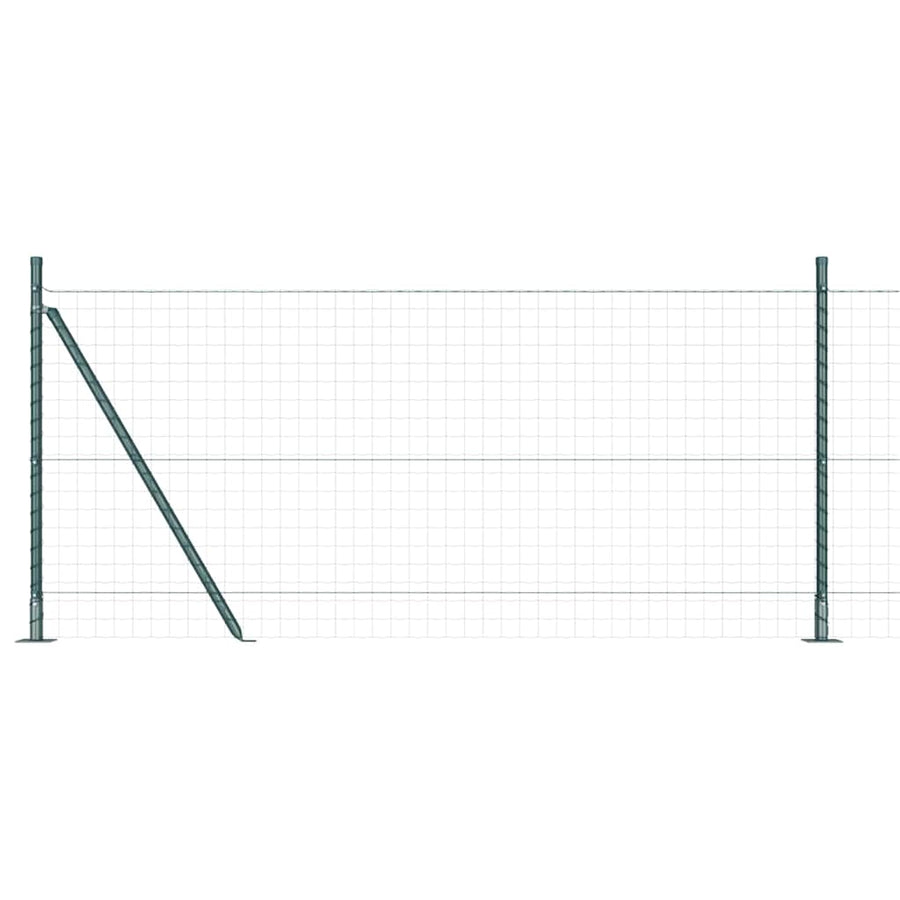 Afrasteringspaal 7 pcs Groen Staal