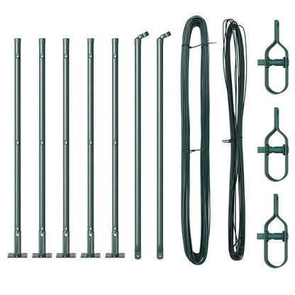 Afrasteringspaal 7 pcs Groen Staal