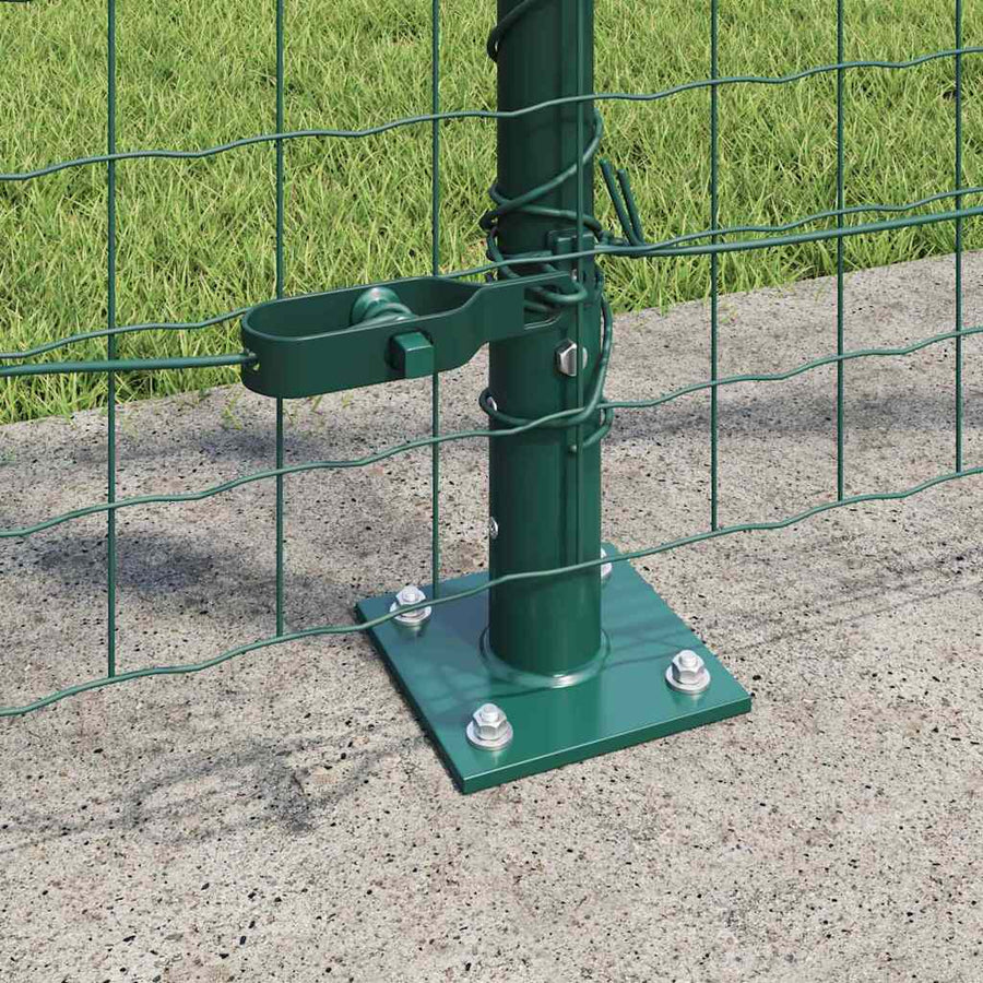 Afrasteringspaal 7 pcs Groen Staal