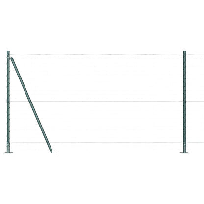 Afrasteringspaal 7 pcs Groen Staal