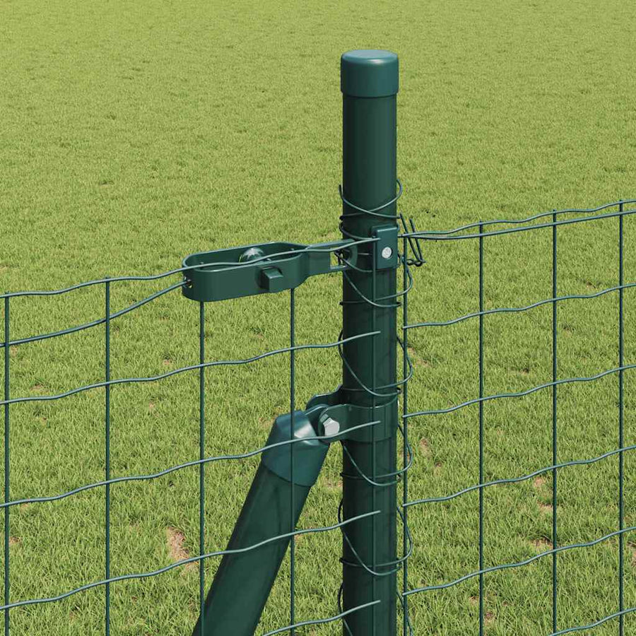 Afrasteringspaal 7 pcs Groen Staal