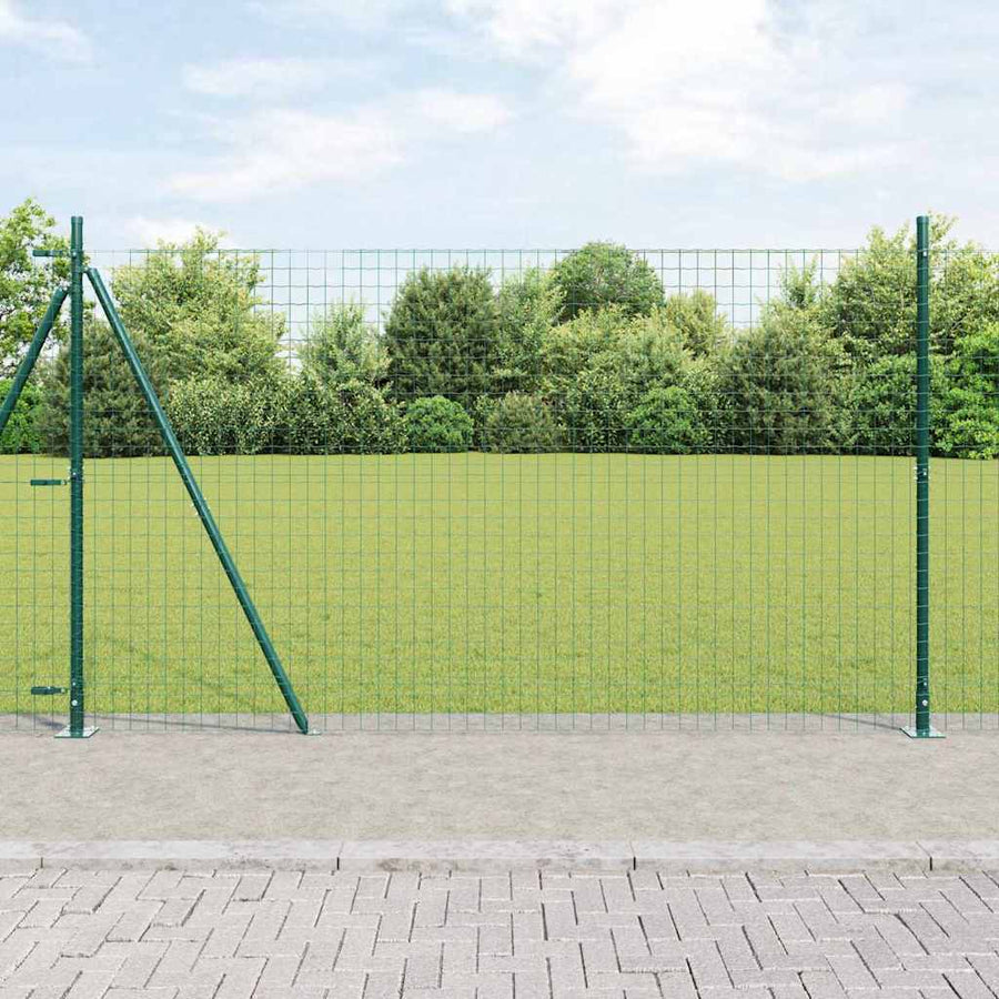Afrasteringspaal 13 pcs Groen Staal