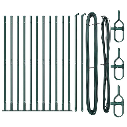 Afrasteringspaal 13 pcs Groen Staal