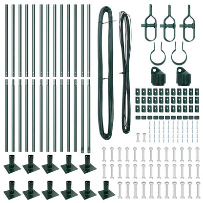 Afrasteringspaal 13 pcs Groen Staal