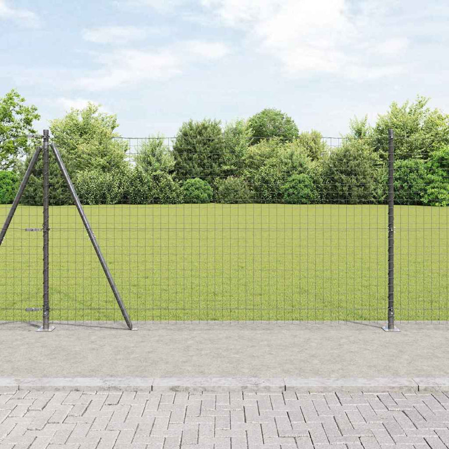 Afrasteringspaal 13 pcs Grijs Staal