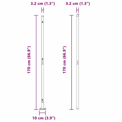 Afrasteringspaal 7 pcs Grijs Staal