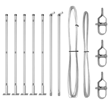 Afrasteringspaal 7 pcs Zilver Staal