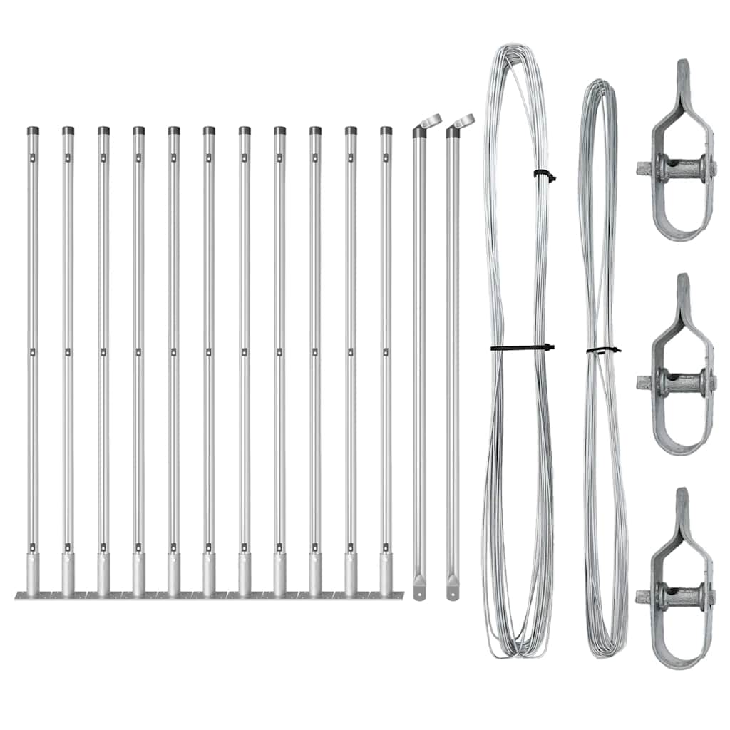 Afrasteringspaal 13 pcs Zilver Staal