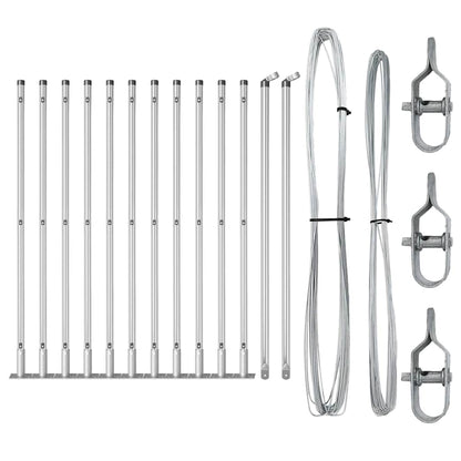 Afrasteringspaal 13 pcs Zilver Staal