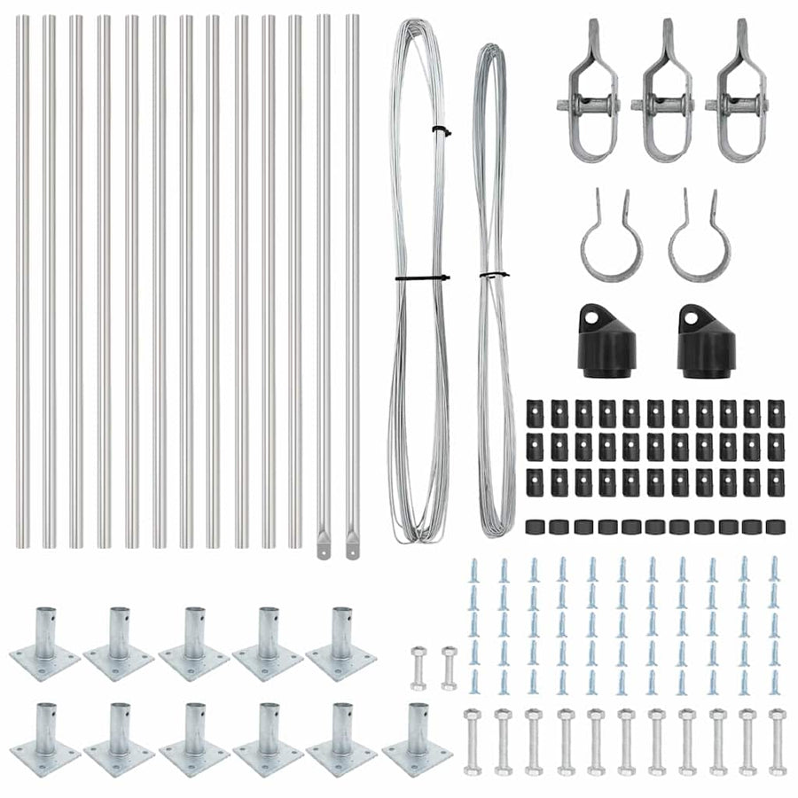 Afrasteringspaal 13 pcs Zilver Staal
