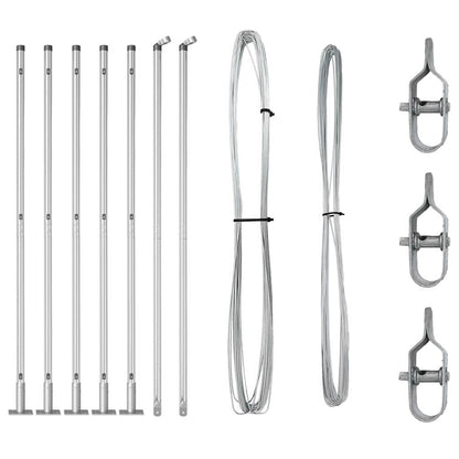 Afrasteringspaal 7 pcs Zilver Staal