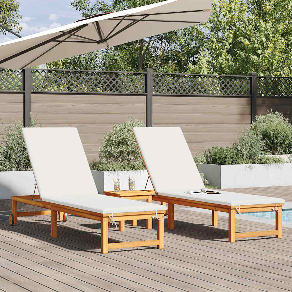 Ligstoel 3 Pcs Bruin 35 X 35 X 34Cm Massief Acaciahout