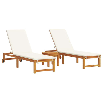 Ligstoel 3 Pcs Bruin 35 X 35 X 34Cm Massief Acaciahout