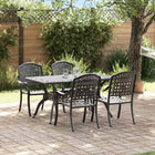 Eettafelset tuin aluminium 4 personen zwart