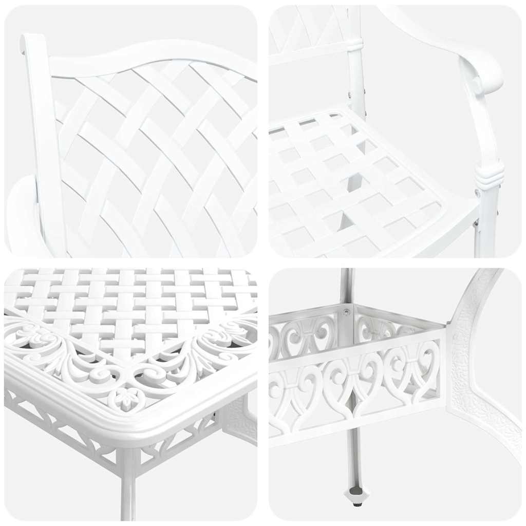 Tuin eettafelset 7 pcs Wit Aluminium