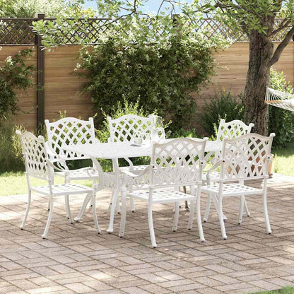 Tuin eettafelset 7 pcs Wit Aluminium
