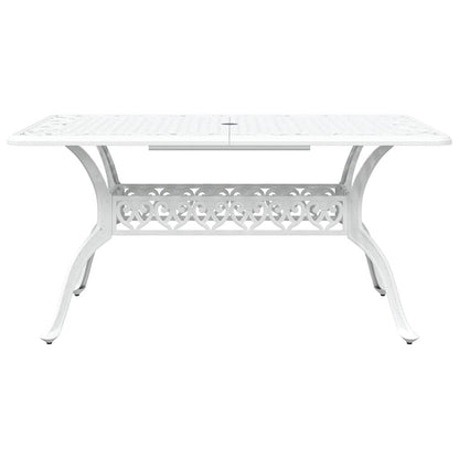 Tuin eettafelset 7 pcs Wit Aluminium