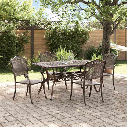 Tuin eettafelset 5 pcs Brons Aluminium
