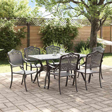 Tuin eettafelset 7 pcs Zwart Aluminium