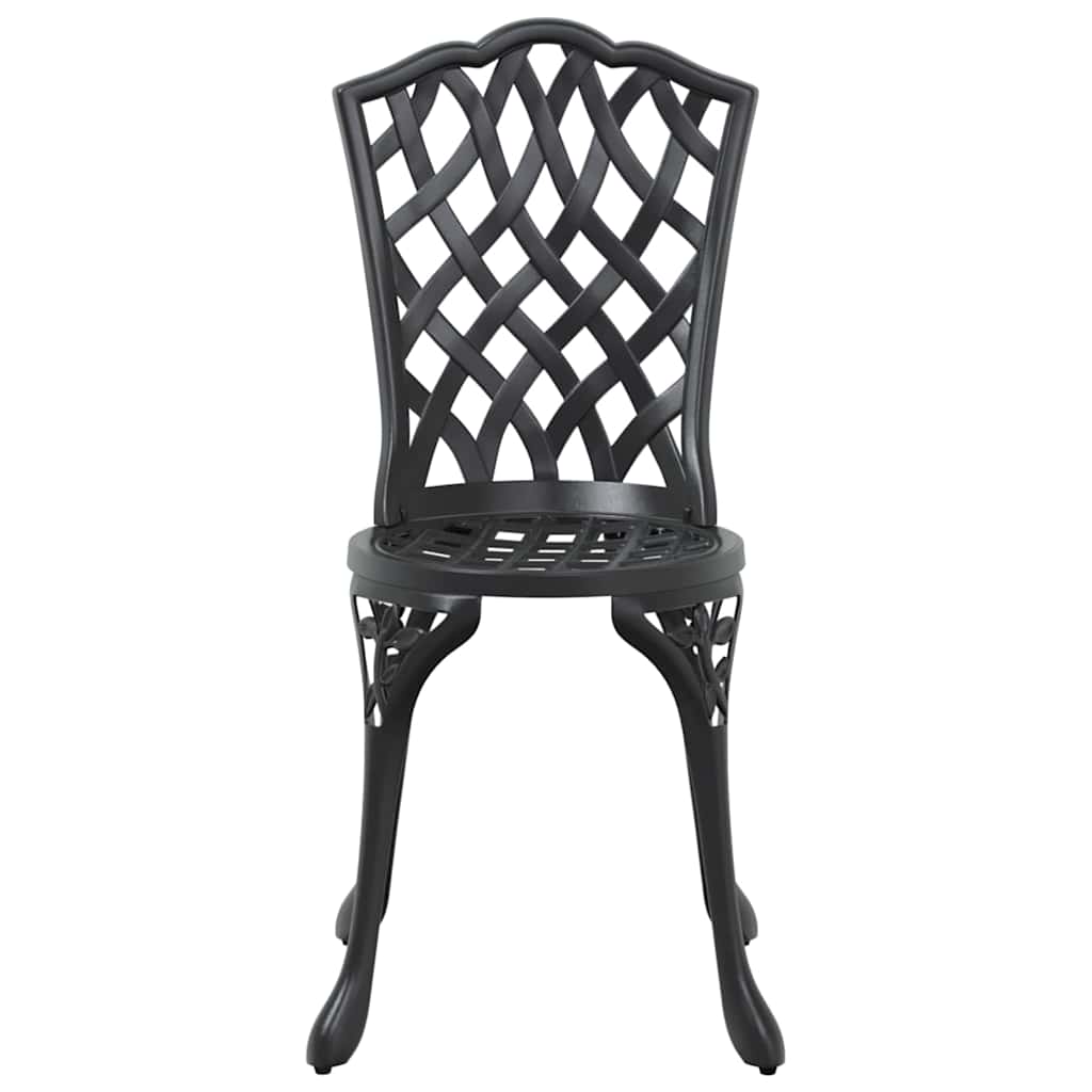 Tuin eettafelset 5 pcs Zwart Aluminium