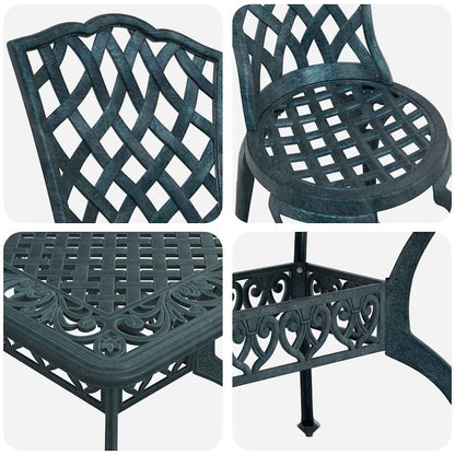 Tuin eettafelset 5 pcs Groen Aluminium