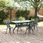 Eettafelset tuin 6 personen groen aluminium 150x90x72.5 cm