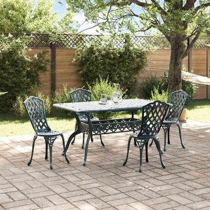 Tuin eettafelset 5 pcs Groen Aluminium