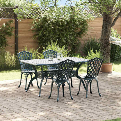 Tuin eettafelset 5 pcs Groen Aluminium