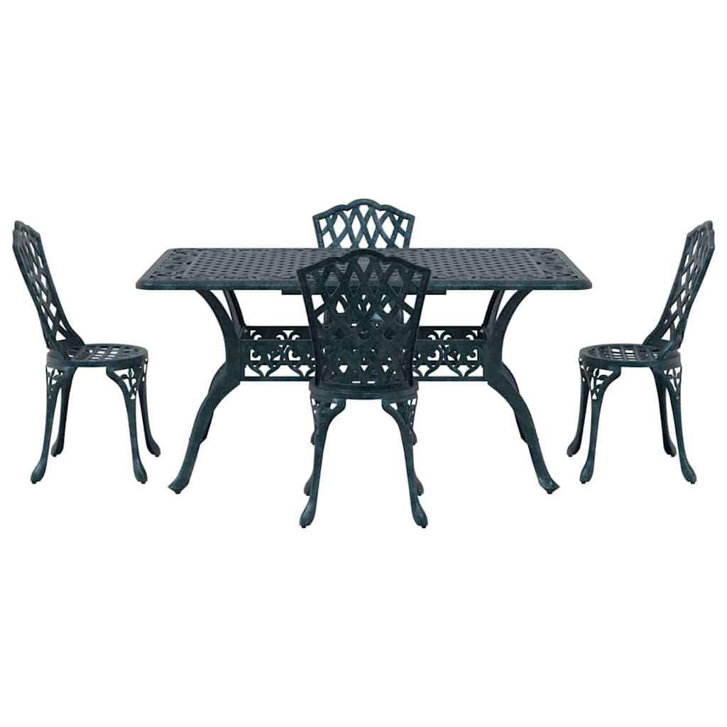 Tuin eettafelset 5 pcs Groen Aluminium