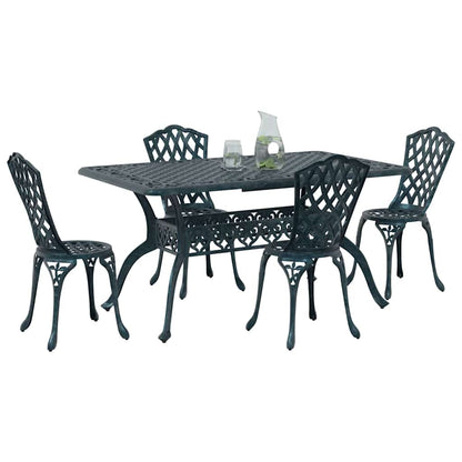 Tuin eettafelset 5 pcs Groen Aluminium