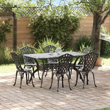 Tuin eettafelset 7 pcs Zwart Aluminium