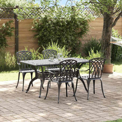 Tuin eettafelset 5 pcs Zwart Aluminium