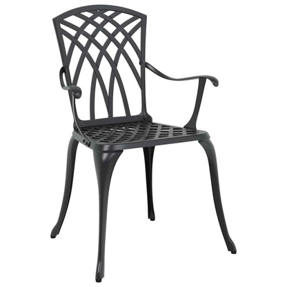 Tuin eettafelset 7 pcs Zwart Aluminium