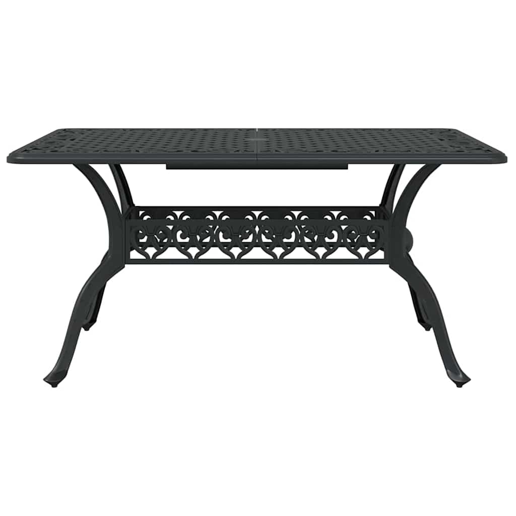 Tuin eettafelset 7 pcs Zwart Aluminium