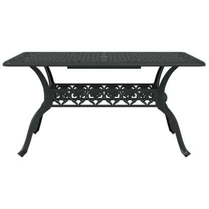 Tuin eettafelset 7 pcs Zwart Aluminium