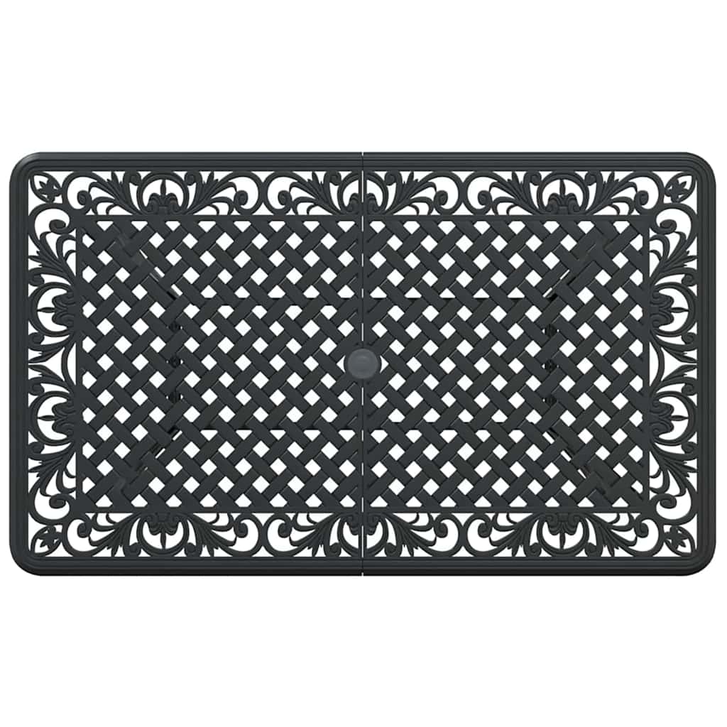 Tuin eettafelset 7 pcs Zwart Aluminium